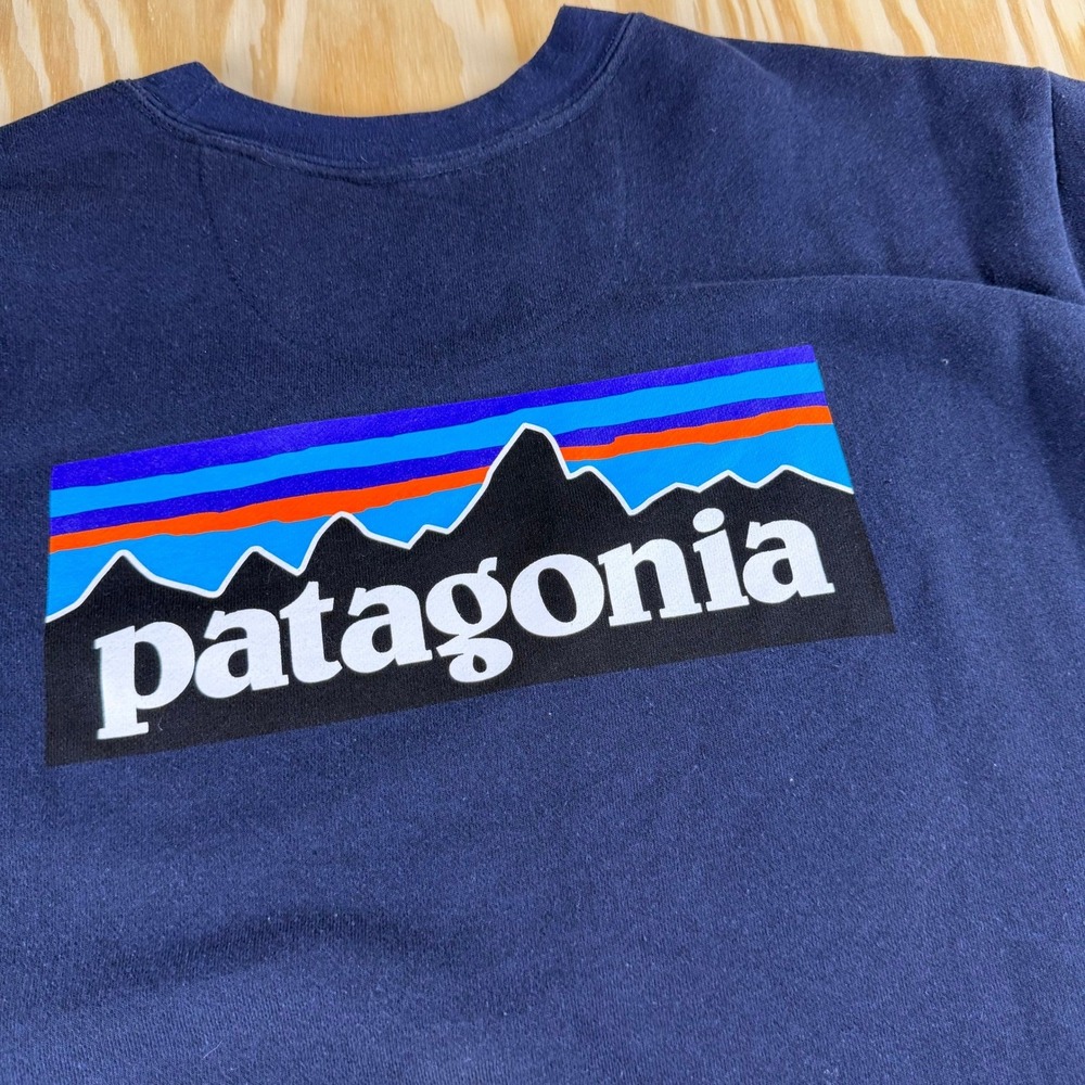 Patagonia Uprisal Crewneck Sweatshirt Mens XL Navy Blue P-6 Logo Pullover Fleece